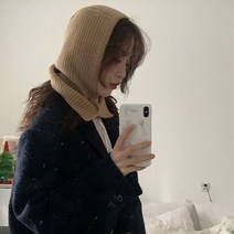 1300K 버클 니트 바라클라바 넥워머 겨울 여성 후드 목토시