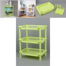 조립식 3단 코너선반 사각 - 그린 주방코너선반 플라스틱선반, 사각 - 화이트