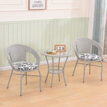 라틴의자 펜션 공원 옥외용벤치 철망 6인용야외테이블 등평형테이블야외용 등나무 3종 세트 조합 베란다 책상 작은 탁자 야외 레저 싱글 등받이 심플한 정원 등, 2 의자 1 테이블에는 선물이 없습니다., 지브라