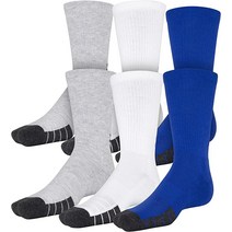 언더아머 퍼포먼스 테크 크루 양말3 6 팩, Royal Assorted (6-pairs)