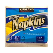 KIRKLAND SIGNATURE NAPKINS테이블 냅킨 330매X4팩 33X33CM, 1320매, 화이트