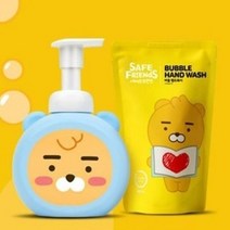 카카오 프렌즈 핸드워시 손세정제 2개 라이언 항균 초미세먼지 99.9% 제거, 라이언 본품 500ml + 리필 400ml