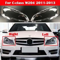 헤드 테일 램프 mercedes-benz c-class w204 2011 2012 2013 전면 자동차 전등 갓 유리 렌즈 케이스 자동 라이트 커버 라이트, 왼쪽