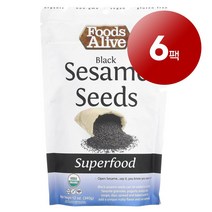 리암마켓 Foods Alive 푸드 얼라이브 슈퍼 푸드 오가닉 검은깨 씨 338g 1팩, 6팩