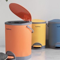 천천히 닫히는 무소음 페달 휴지통 5.5L 8.5L 미용실 발판 쓰레기통 밟는, 휴지통5.5L 오렌지