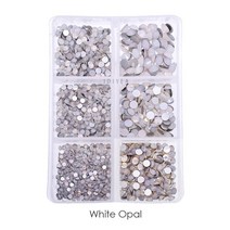 특이한 크리스탈 ab 1350 개상자 믹스 크기 ss6-ss20 strass 비 핫픽스, 화이트 오팔