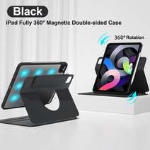 ebook리더기 이북 북 전자책 단말기 전자북IPad Air 5 10.9 "2022 자기 분리 케이스 커버 Pro 11 4 2021 용 후면 쉘, 04 Black, 06 iPad 12.9 2018 2020