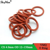 가스켓 호환 부품 기계 오링 10Pcs 빨간색 실리콘 링 CS 4mm OD 12 ~ 150mm O 학년 고무 O-링 VMQ 구색 hvac 도구, OD 140mm ID 132mm, Red, CS 4.0mm