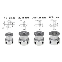 모터풀리 Gt2 20 16 20 보어 5mm8mm 타이밍 alumium gt2 6mm 3d 프린터 용 개방형 타이밍 벨트에 적합, 16t b5, 너비-10mm