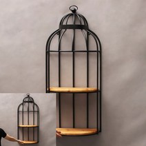 디앤씨공작소 벽장식 새장 화분선반 블랙 화분정리대 베란다선반장 거실화분선반