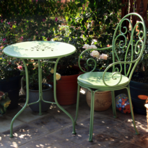 야외 발코니 테이블 르네상스 의자 유럽 풍 카페 정원, 화이트 의자