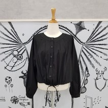 스트링 크롭 자켓형 블라우스 la38bl020 /블랙