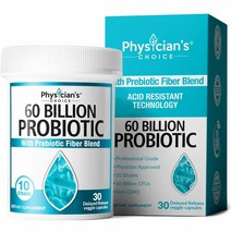 Physicians CHOICE 프로바이오틱 600억CFU 실온보관 가능 30정 x2팩 Probiotics 60 Billion CFU, 200mg, 2개