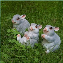 야외 버니 토끼 인형 귀여운 정원 장식품 예술 동물 집 마당, [02] B (3pcs)