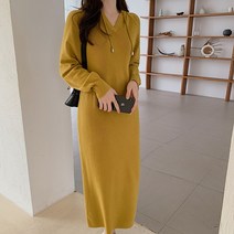 볼사 쫀쫀 원단 후드 롱니트 원피스 빅사이즈까지