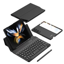 갤럭시 제트 폴드 3 2 Galaxy Z Fold 케이스 펜 삼성 z 4 플립 가죽 탄소 섬유 마그네틱 키보드 전화 커버용 터치 무선 키보드 포함