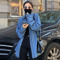 빈티지데님셔츠 여성 봄가을 계절 2022 년 클래식 와이드 루즈핏 트렌치바바리 긴 소매 와이셔츠 코트 3708423148