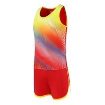 마라톤 런닝 조깅 복 족구 탁구 배드민턴 기능성 유니폼 세트 여성 스포츠 퀵 드라이 러닝 조끼 반바지 통기성 팀 활동 정장 여성 육상 훈련, 빨간색, l