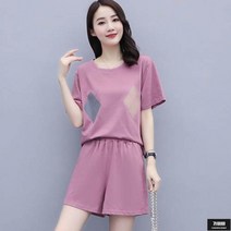 가바바 여성 반팔 트레이닝복 세트 아가일 포인트의 세련된 심플 여름 트레이닝복 세트 G61246