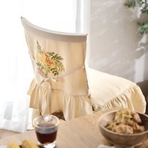 파스텔옐로우 자수 의자등커버, 단품