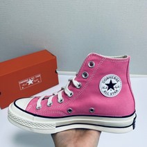 컨버스 국내매장판 척테일러 1970s 빈티지 캔버스 핑크 하이 운동화 남여공용 커플화 172678C