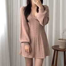 블링앤수 봄날데이트룩 여성 슬림핏 브이넥 원피스 KZZ105