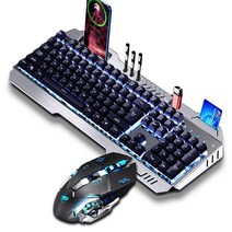 DFMEI Keyxgsul K670 K3 회전 충전식 무한 키보드 마우스 세트, DFMEI메탈블랙 × 유선, 백광