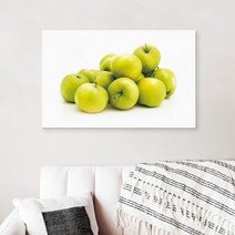 행운을부르는 캔버스액자 파란 사과.우아한 달팽이, 25x25cm