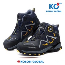 코오롱글로벌 6인치 다이얼 캐쥬얼 안전화 경량 작업화 포메어 가죽 네이비