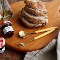 크래커용 밀빵용 커피용 골드티스푼포크 선물용, 티포크 크림, 1개