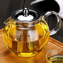 내열유리 차포트 1.3L 거름망 티주전자 투명주전자 혀누네, 상세페이지 참조