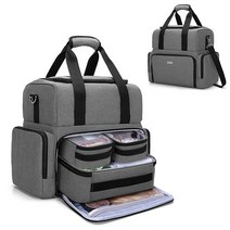 BAFASO 2 3개의 내부 탈착 가능한 파우치가 있는 레이어 대형 여행용 메이크업백 대형 화장품 가방 퍼플