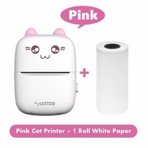 미니 귀여운 모양 휴대용 무선 감열식 라벨 프린터 57mm 안드로이드 IOS, 07 C9 Pink with 1Roll