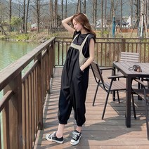 임산부 복 임부복 널널한 여성 작업복 통큰 멜빵바지