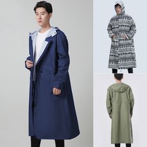 (2+1증정) RC04M 남성우의 트랜치 우의 우비 비옷 롱 레인코트 캠핑 낚시 골프 등산 우의, 카키