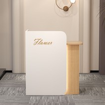 포스기테이블 옷가게 미니 소형 스탠딩 계산대 테이블, 화이트+우드색 80x45x95cm