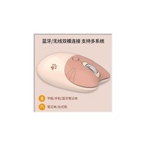 2.4G 무선 광학 마우스 귀여운 고양이 만화 음소거 컴퓨터 마우스 인체 공학적 미니 3D 오피스 마우스 선물 PC 노트북, dual mode-Milk tea
