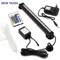 물꽃놀이 어항 조명 스팟 방수 기포 램프 수족관 물고기 탱크 디 밍이 가능한 원격 제어 잠수정 빛 만들기 물고기 산소, EU 플러그 26cm