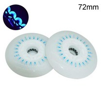 인라인 스피드 스케이트 LED 라이트 플래싱 롤러 휠 80/76/72mm 야외 스포츠 액세서리 2 개, Blue 72mm_10