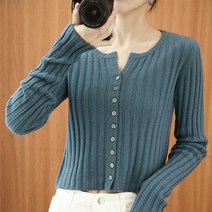 FANSYLI 순면니트가디건 여성 봄가을 숏가디건 루즈핏 스웨터 코트 X8A5