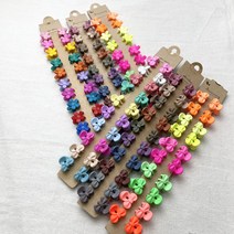 이너숲 콩핀 디스코핀 집게핀 무광 컬러 헤어핀 똑딱핀 실핀 아이돌핀 컬러 똑딱핀 키즈 여아 패션핀 형광핀 포인트핀 세트