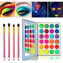 Glow in the dark paint Kalolary Neon Eyeshadow Glow Palette UV Glow Blacklight Matte and Glitter 2, 1