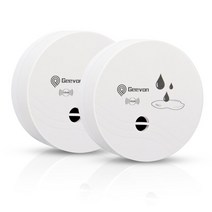 누수탐지 Geevon-2 팩 누수 감지기 100dB 물 센서 알람 플러드 지하실 욕실 세탁실 주방용, 02 2 Pcs