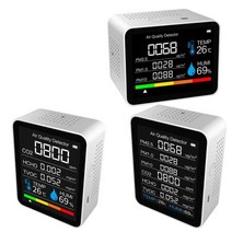 공기질 감지기 COR2 PM2.5 PM1.0 10 HCHO TVOC 초미세, 하얀색