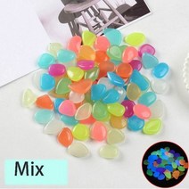 어항 조경 자갈 꾸미기 야광 정원 조경돌 어둠 속에서 빛나는 꽃병 글로우 돌 경로 잔디 야외 물고기 탱크 장식 바위 수족관 20/40pcs, 40pcs, Mix