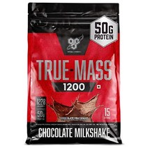 비에스엔 BSN 트루 매스 게이너 프로틴 파우더 50g 초콜릿 밀크쉐이크 10.25 파운드 WPI WPH WPC 미셀라 카제인, 초콜렛 밀크 쉐이크