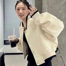 과잠 항공점퍼 간절기 아우터 패션 코트 빈티지 루즈 봄버 차케타 기본 솔리드 지퍼 캐주얼 트렌드 여성 야구 재킷 가을