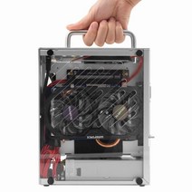 미니 PC 컴퓨터 METALFISH S3 MINI ITX 알루미늄 케이스 게임용 소형 섀시 핸들 지원 RTX3060 13600 컴팩트 A4 5 리터, 03=S3CaseNoGPUCable
