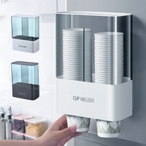 가엔가 듀얼 2구 일회용 종이컵 디스펜서 홀더 거치대 종이컵보관함, 블랙-MLBS02