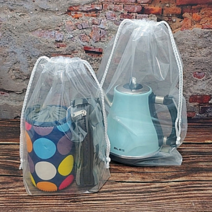 PE투명 양줄끈 복주머니(화이트끈)[100매], 25*30(밑면5CM)